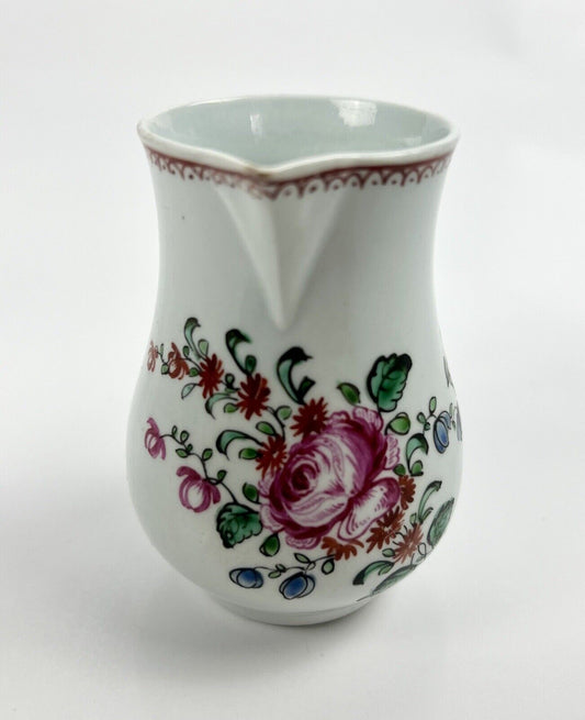 A Philip Christian Liverpool floral-decorated sparrowbeak jug. c.1770