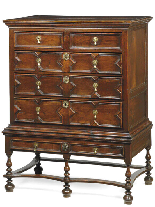 Rare And Wonderful Antique Queen Anne (c.1705) Georgian Oak Chest on Stand