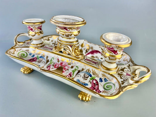 An early 19thc Derby deskstand in pattern 769 c.1820
