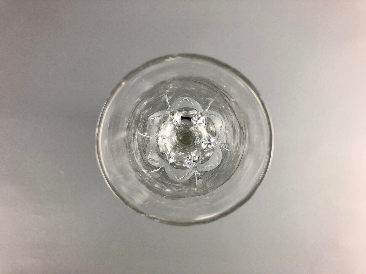 A late 18thc (.c1770) facet cut wine glass