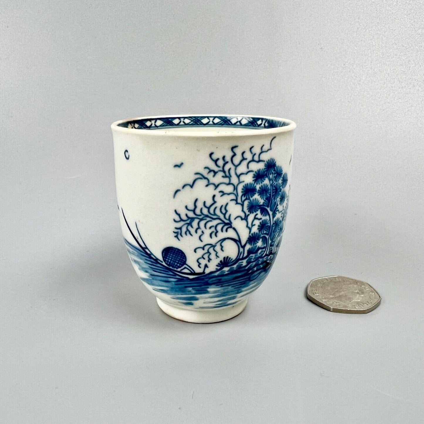 A 1st Period Worcester 'Rock Strata Island' coffee cup. c1770-5