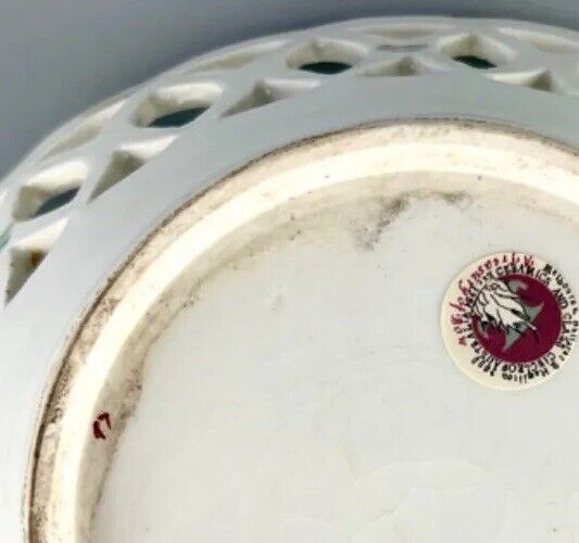 A fine and early Bow porcelain famille rose reticulated basket c.1752