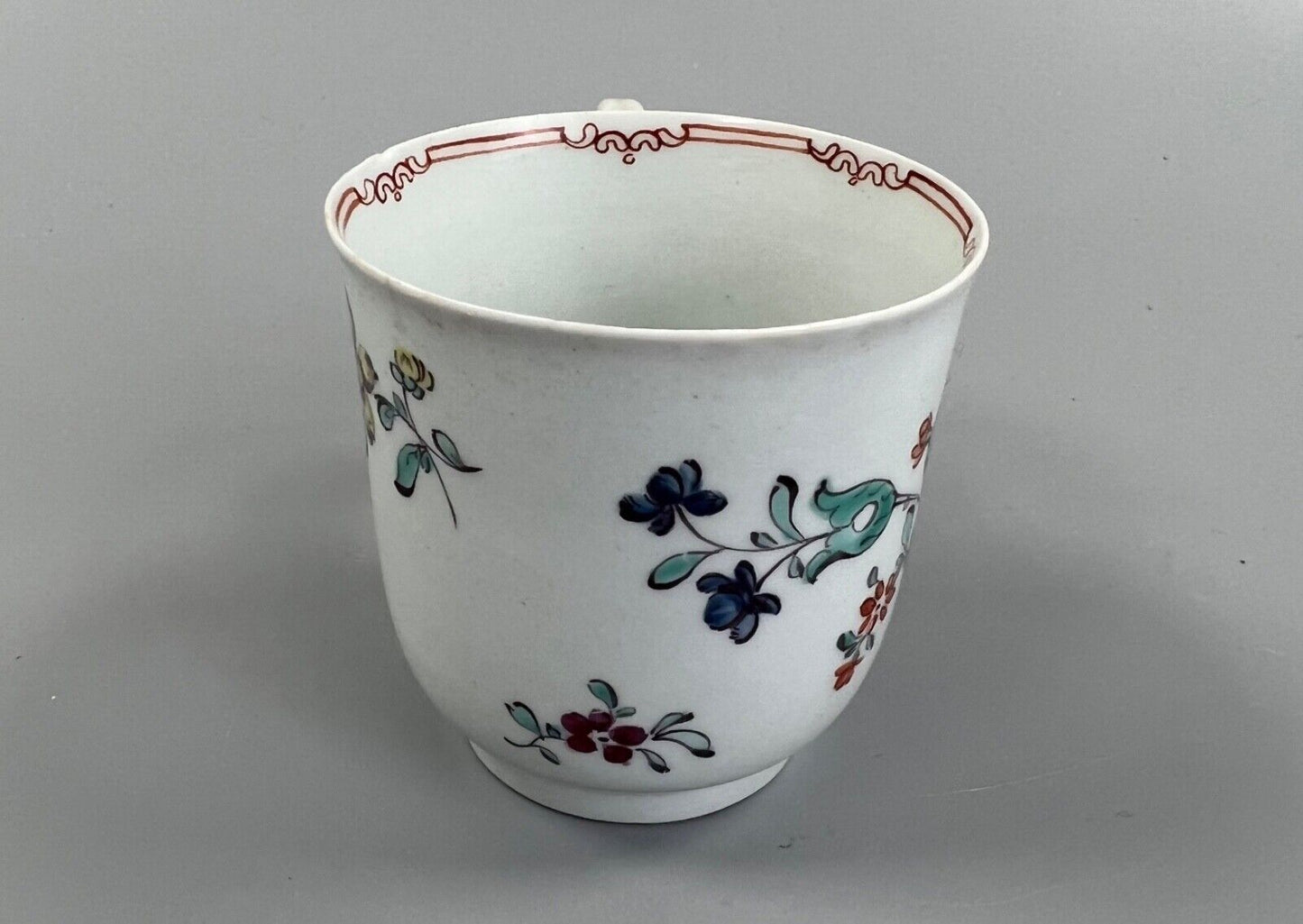 A c.1765-75 Liverpool Philip Christian polychrome floral painted coffee cup #1