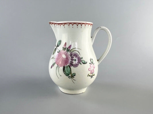 A Philip Christian Liverpool floral-decorated  sparrowbeak jug. c.1770