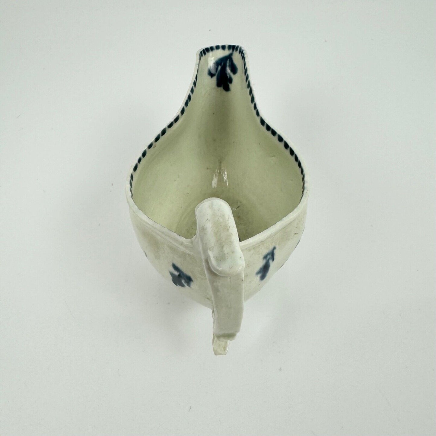 A Pennington Liverpool blue/white creamboat in the Horsetail pattern. c.1780