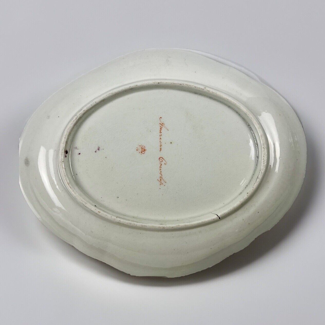 A "Quaker" Pegg Derby Botanical "American Cowslip" Painted Tureen Stand c.1815