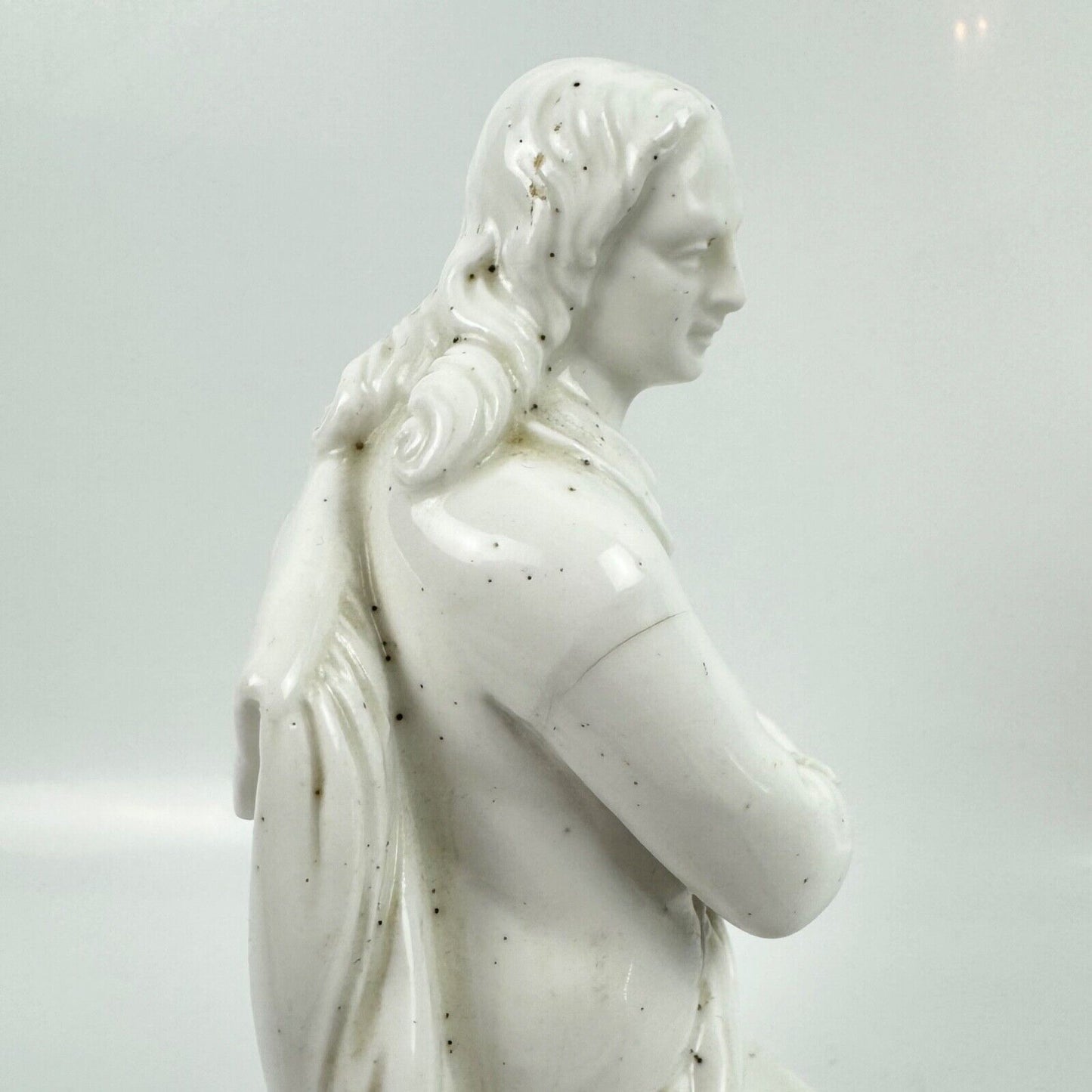 A rare white-glazed Derby porcelain figure of Milton in pattern 297 c.1790