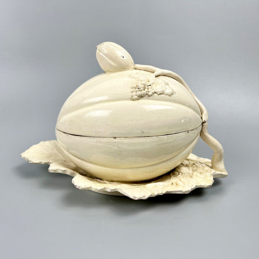 A rare Yorkshire or Staffordshire creamware Melon-shaped tureen c.1760-70
