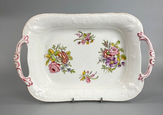 A c.1812-18 New Hall oblong moulded rim dish in pattern number 1742(9)