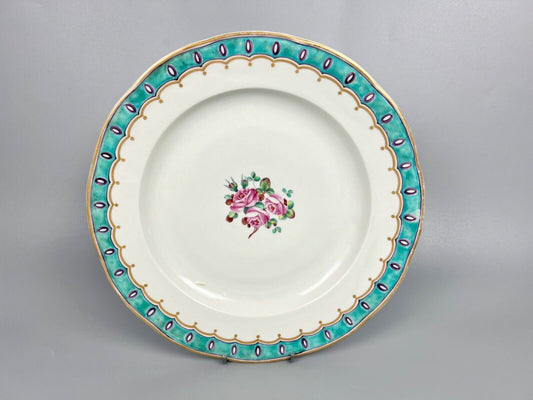 A very rare Derby plate 1785-90 painted as a replacement by William Billingsley