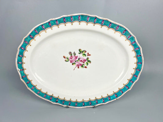 A very rare Derby platter c.1790 painted as a replacement by William Billingsley