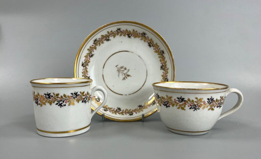 A c.1795-1807 bute shape New Hall trio in pattern number 441