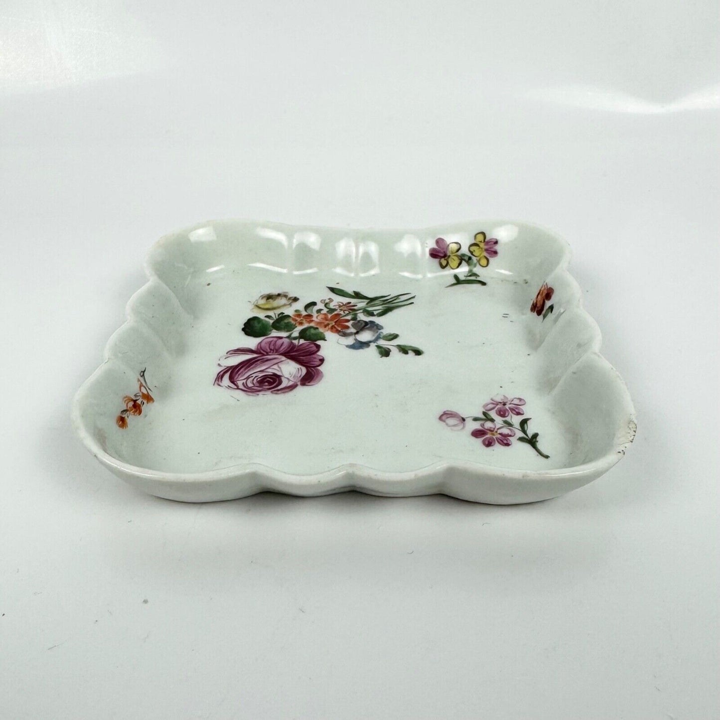 A rare William Reid (Brownlow Hill ) Liverpool porcelain spoon tray