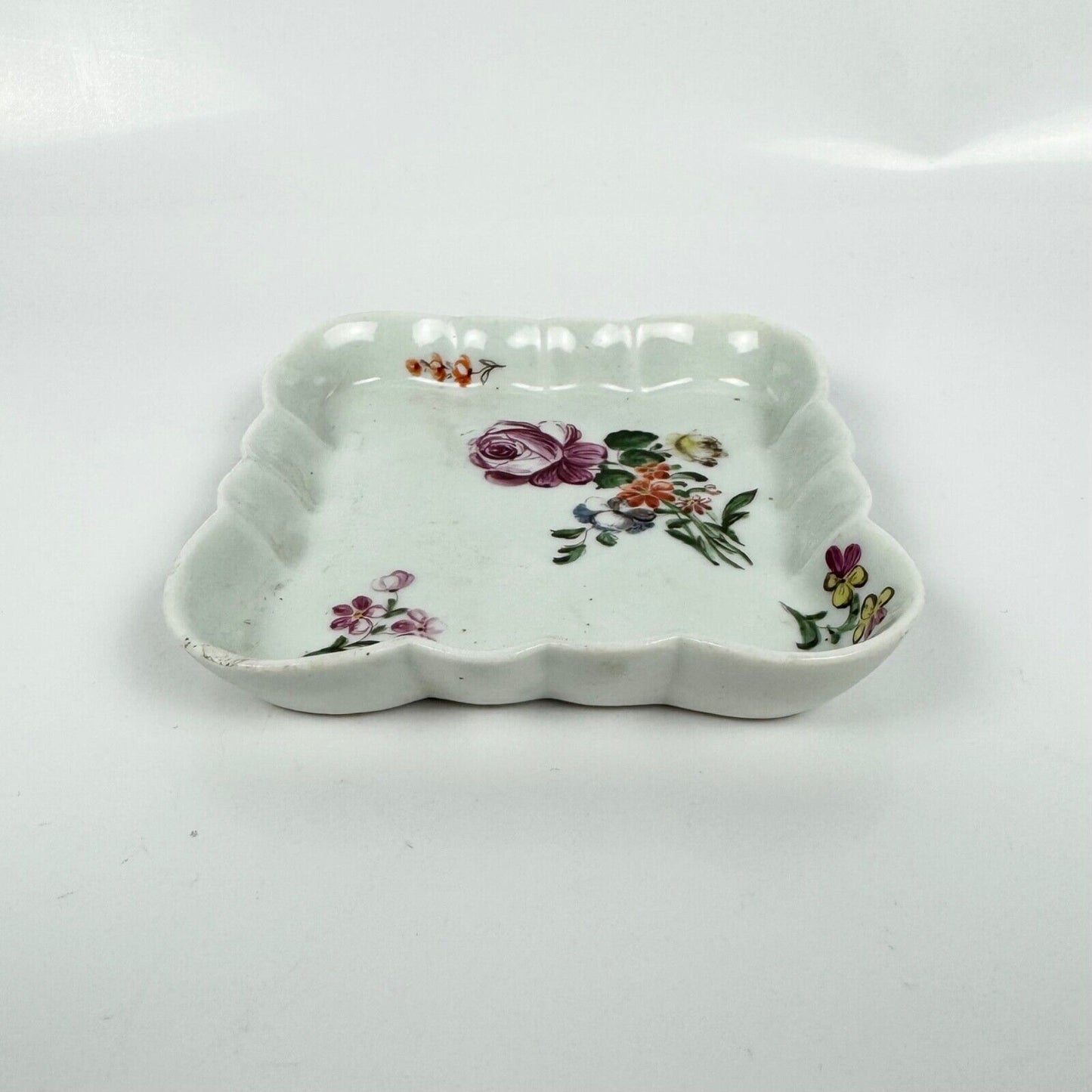 A rare William Reid (Brownlow Hill ) Liverpool porcelain spoon tray
