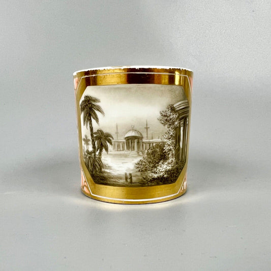A Barr, Flight and Barr coffee can c.1810 painted with an eastern scene.