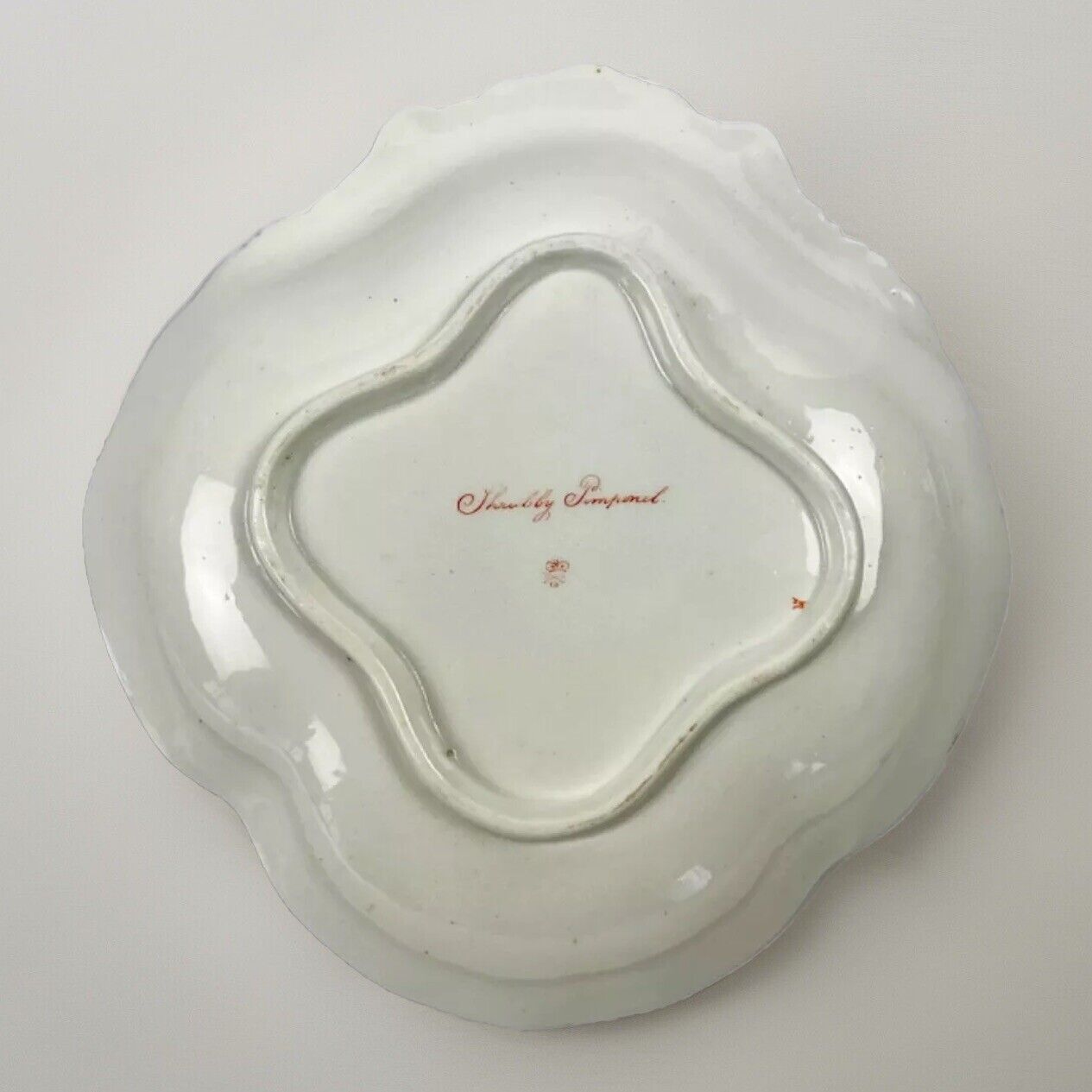 A "Quaker" Pegg painted Derby Botanical "Scarlet Pimpernel"  Dessert Dish c.1815