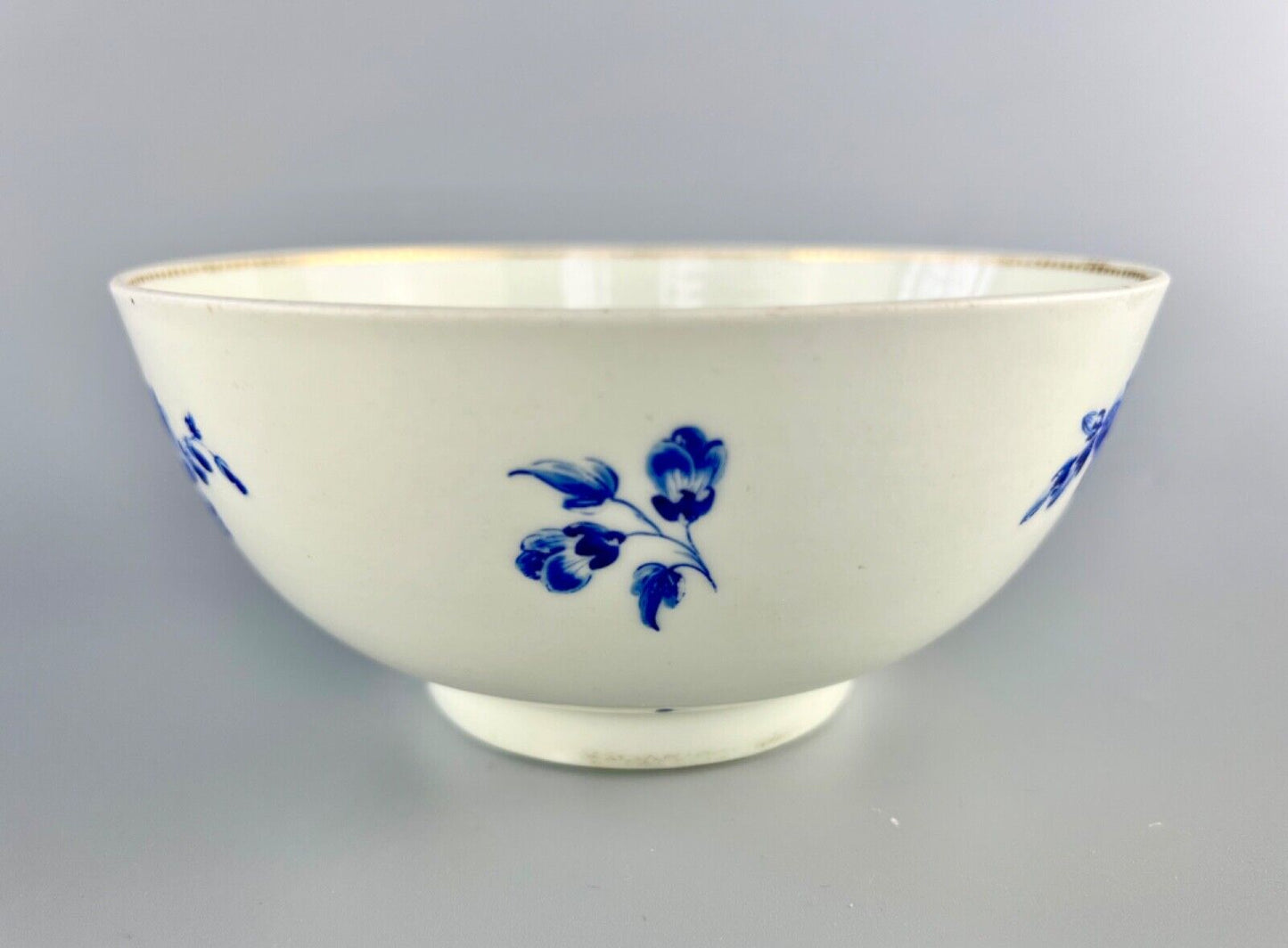 A James Giles decorated dry blue enamelled slop bowl. Mock Meissen mark c.1770