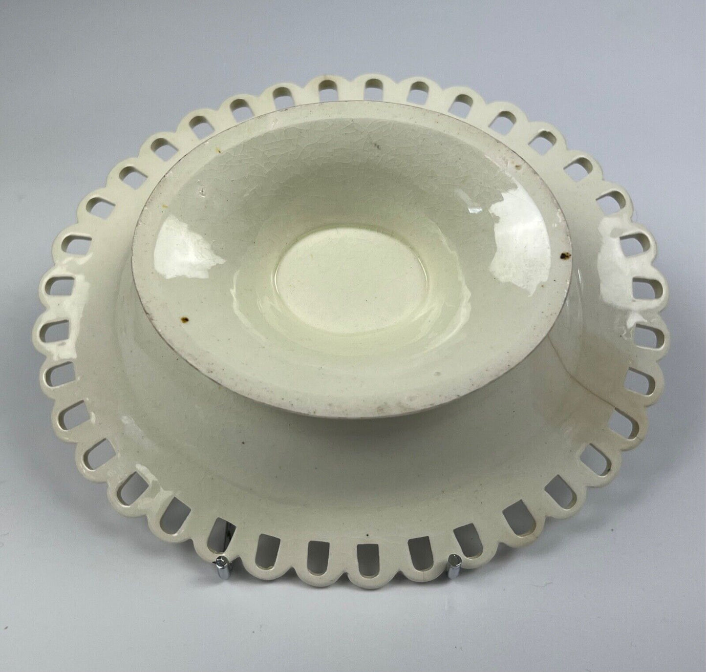A Finely Painted Reticulated Creamware Small Tazza/Basket c.1795