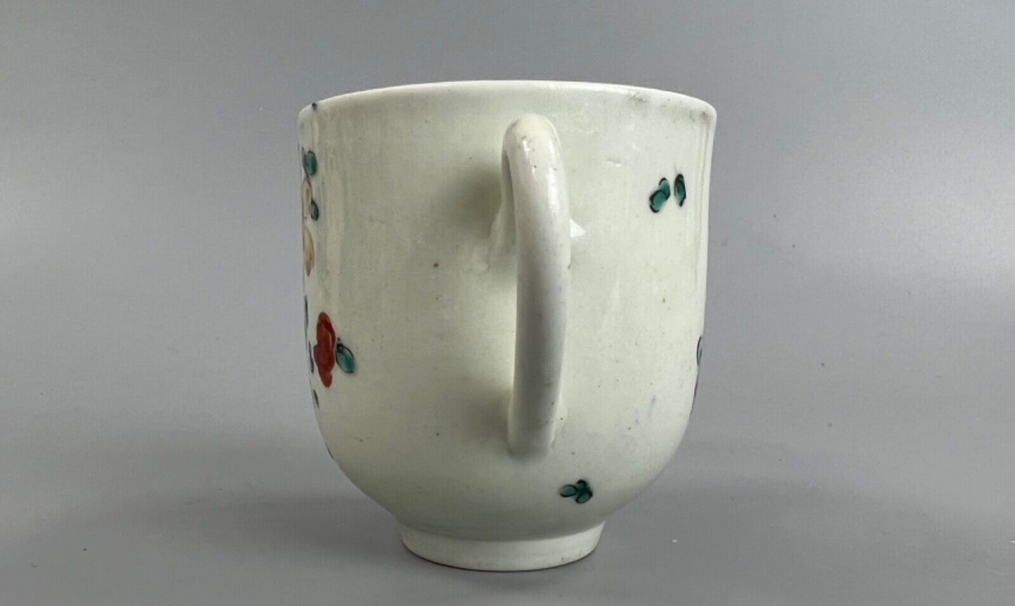 A late 18thc Philip Christian coffee cup painted by the Dot Rose painter #4