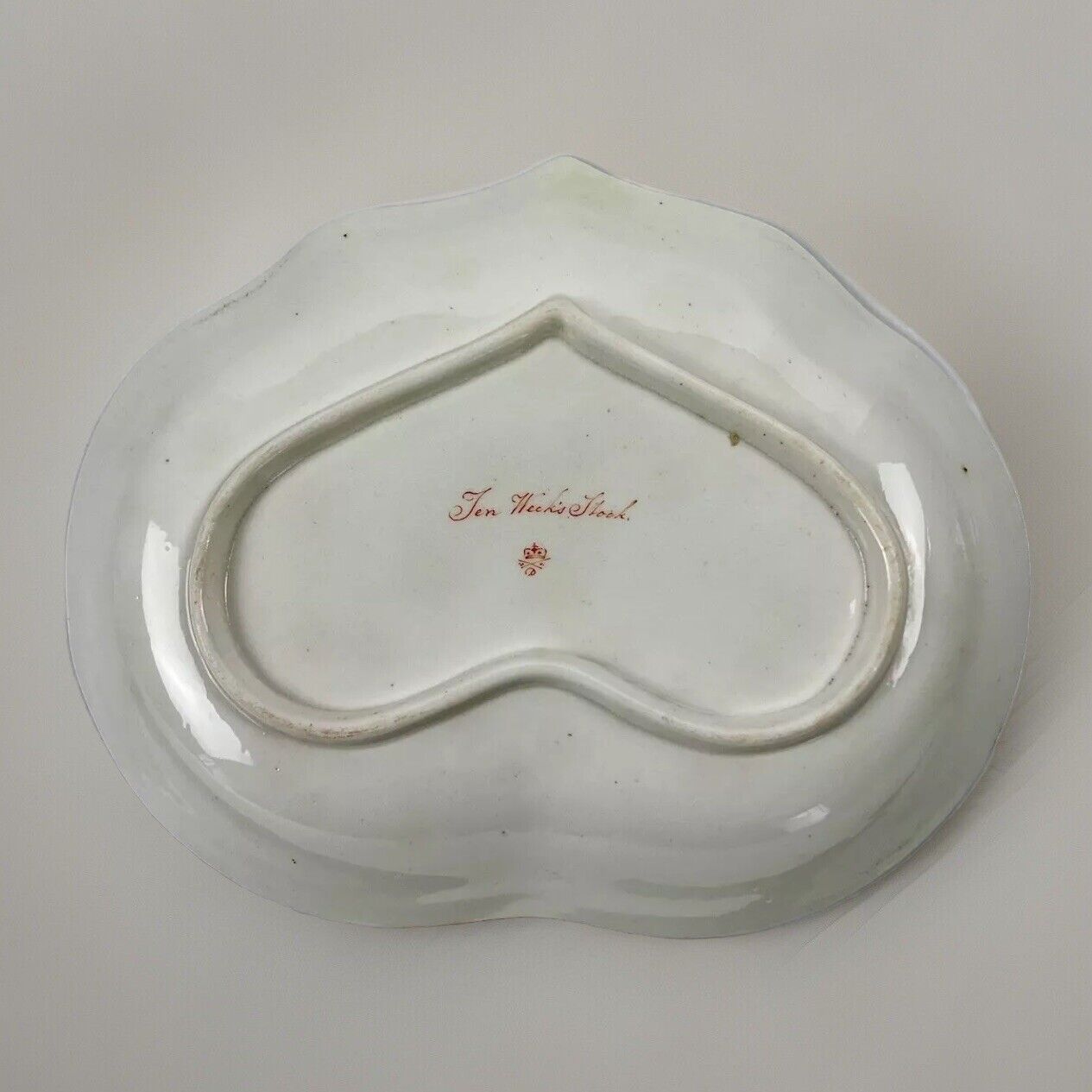 A "Quaker" Pegg painted Derby Botanical "Ten Week's Stock"  Dessert Dish c.1815