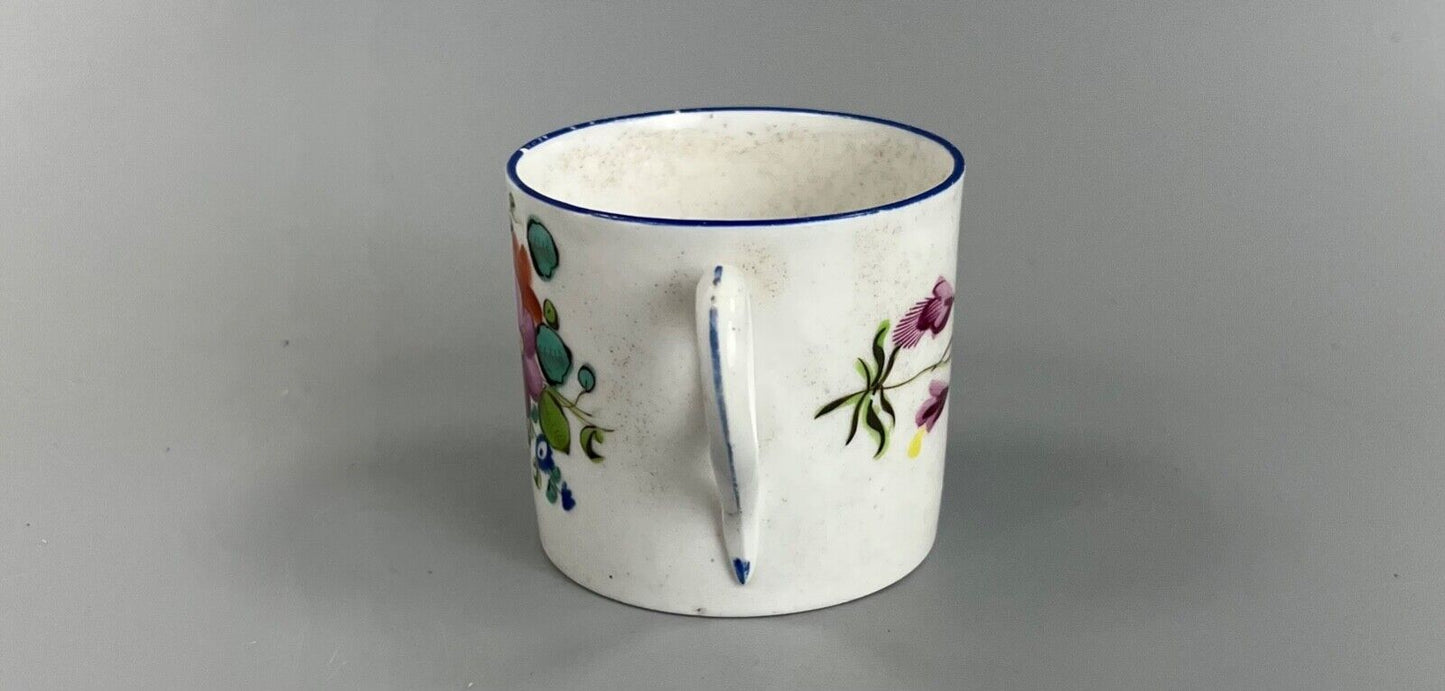 An early 19thc New Hall coffee can  and saucer in pattern number 1444