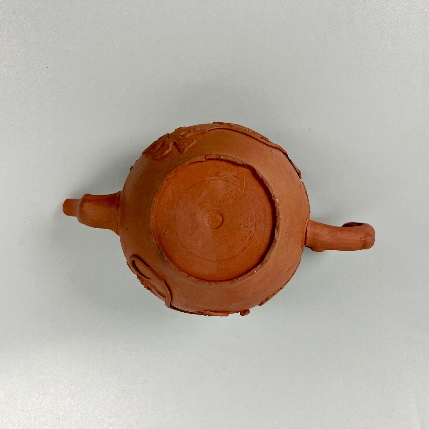 A Diminutive Staffordshire red stoneware teapot with sprigged decoration c.1760