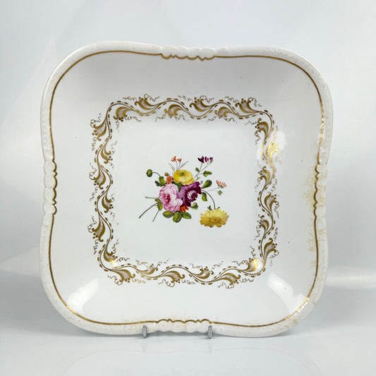 A very fine Rockingham shark-tooth moulded square dessert dish. c1826. Patt 456.
