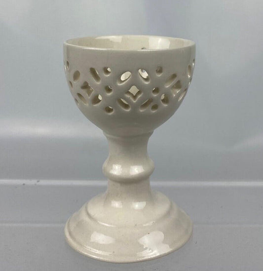 A scarce creamware reticulated egg cup. Probably Leeds Revival-Senior/Morton