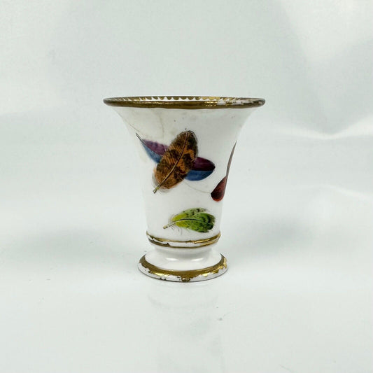 A Flight, Barr and Barr, Worcester, miniature feather-painted vase  c1815