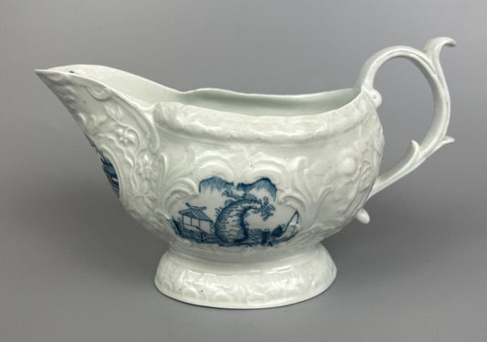 A mid 18thc Philip Christian Liverpool porcelain sauceboat c1765