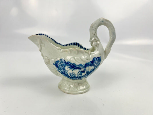 Liverpool John/Jane Pennington dolphin ewer in the Chinese Lady with Bird c1785