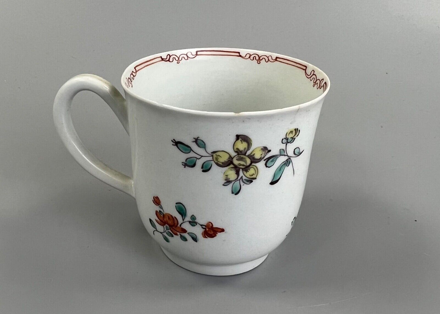 A c.1765-75 Liverpool Philip Christian polychrome floral painted coffee cup #1