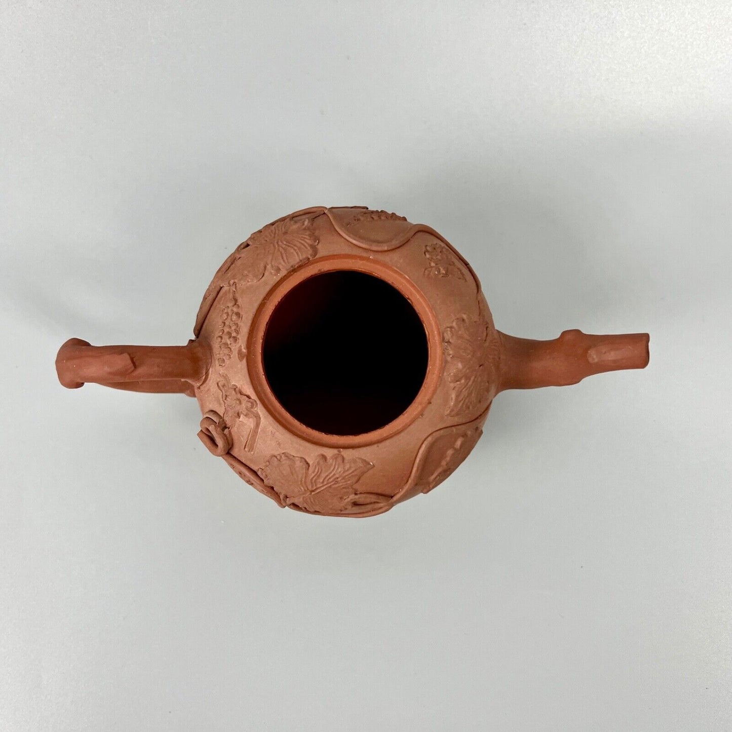 A Diminutive Staffordshire red stoneware teapot with sprigged decoration c.1760