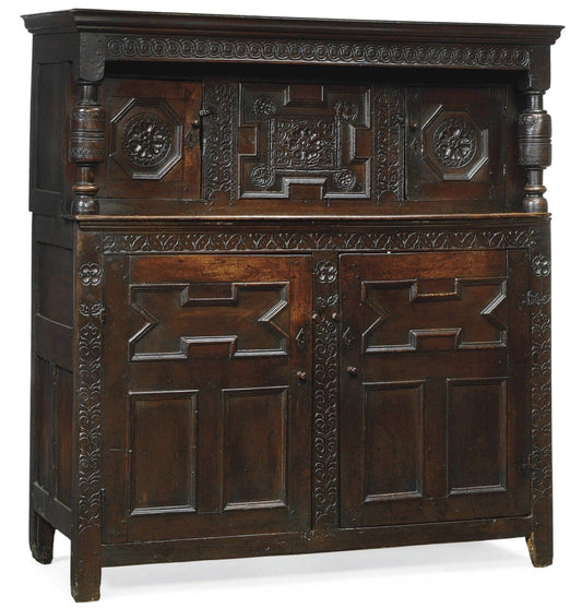Superlative Antique 17thC Vernacular  Oak Court Cupboard Dresser Sideboard