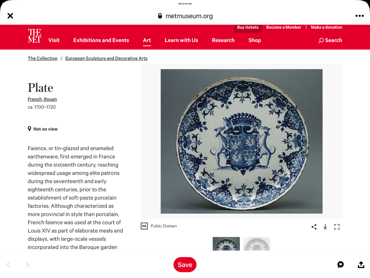 A magnificent and large armorial Rouen faience charger plate. 19thc.