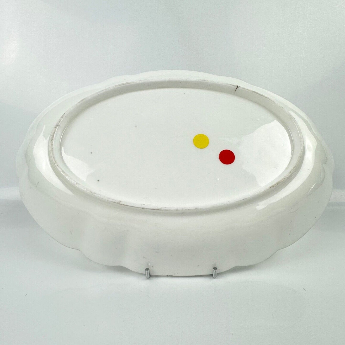 Nantgarw locally decorated lozenge-shaped dish. Impressed "CW" Mark 1810–15
