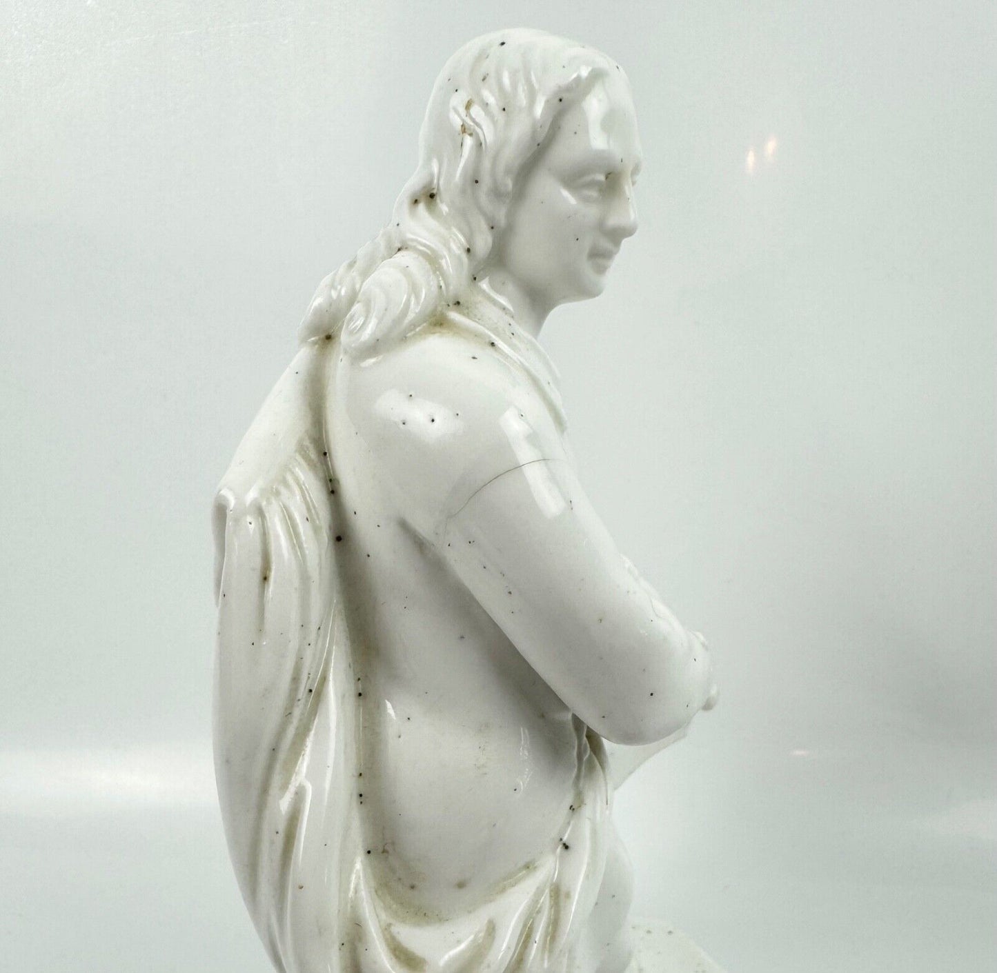 A rare white-glazed Derby porcelain figure of Milton in pattern 297 c.1790