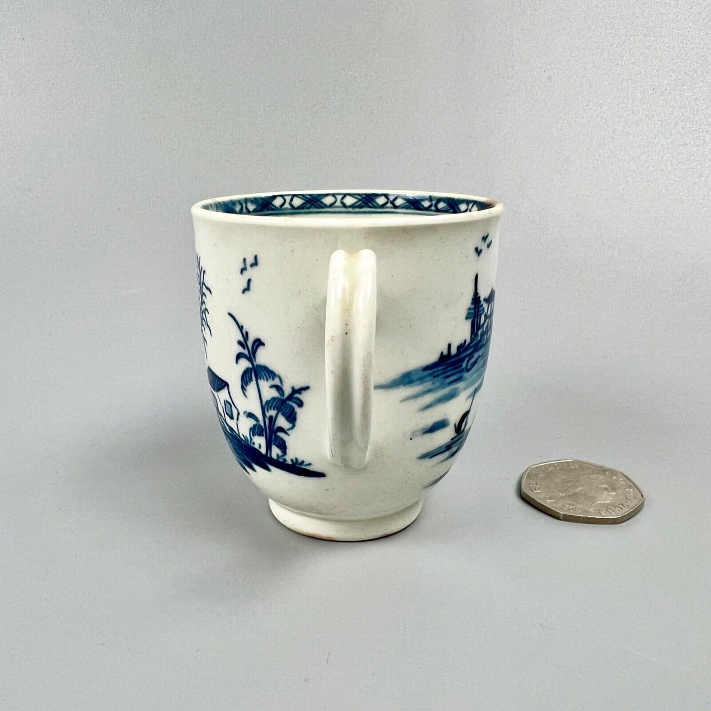 A 1st Period Worcester 'Rock Strata Island' coffee cup. c1770-5