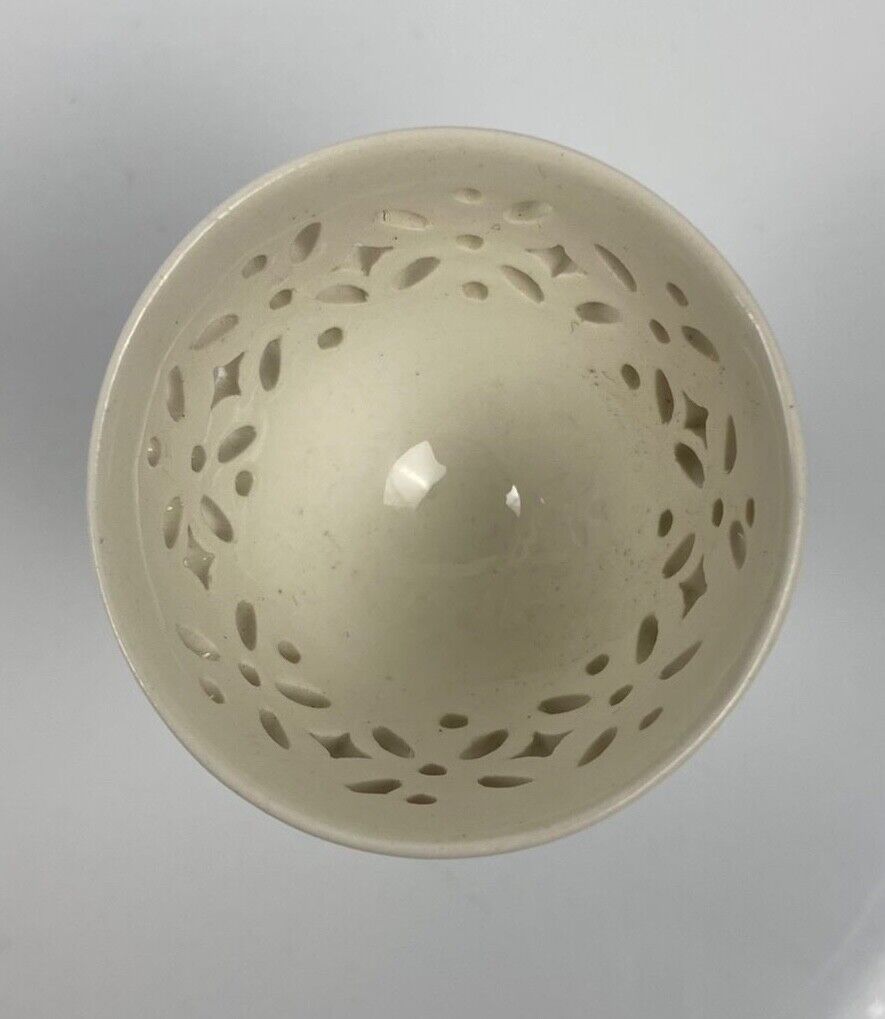 A scarce creamware reticulated egg cup. Probably Leeds Revival-Senior/Morton